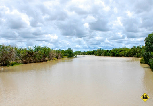 Another swollen river along our travels.