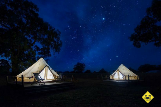 Glamping under the stars is the way to go if you don't have a tent of your own or a caravan