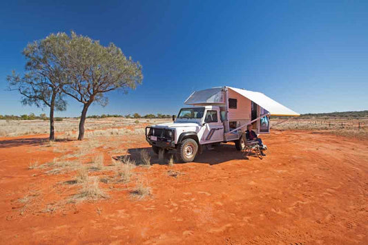 Campervan near The Granites in Currawinya National Park, outback Queensland