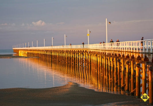 The Pier made golden by the setting sun