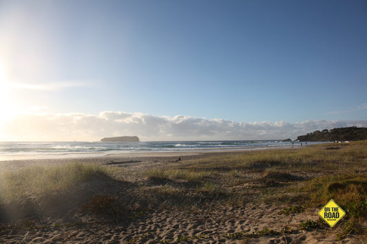 The beautiful sandy surfbeach at Fingal Head.