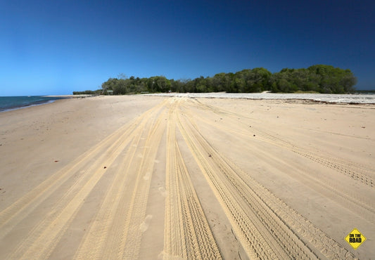 These tracks lead to the barge at Inskip Point