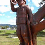 One of the tree sculptures is dedicated to the Anzacs