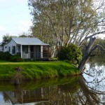 Cabins at Nagambie Lakes Leisure Park have river frontage
