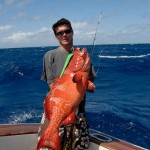 Local angler Glen Campbell with a 20kg coral trout caught jigging.