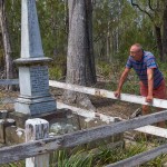 Paying our respects at the cemetery in the bush behind Bruny Island Quarantine Station.