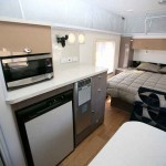 Comfortable bedhead in the Goldstream RV 16’6” FKST Aussie Adventure Pack
