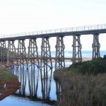 The old railway bridge in Kilcunda now accommodates the rail trail