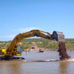 Rebuilding the base of the crossing at the Pentecost River